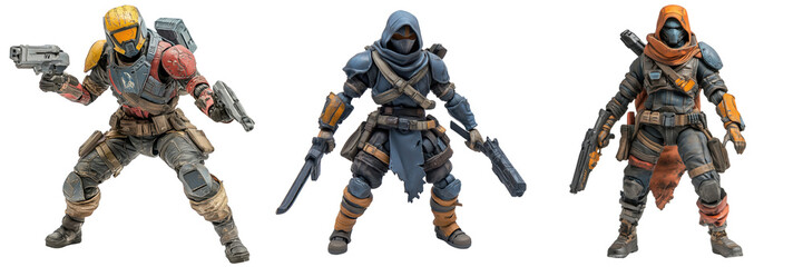 A collectible action figure from a game isolated on a transparent background