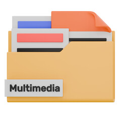 3D Multimedia Folder Name Icon