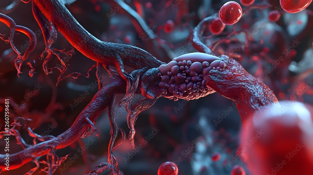 Fototapete a captivating and highly detailed microscopic view showcasing the intricate structures and vibrant c