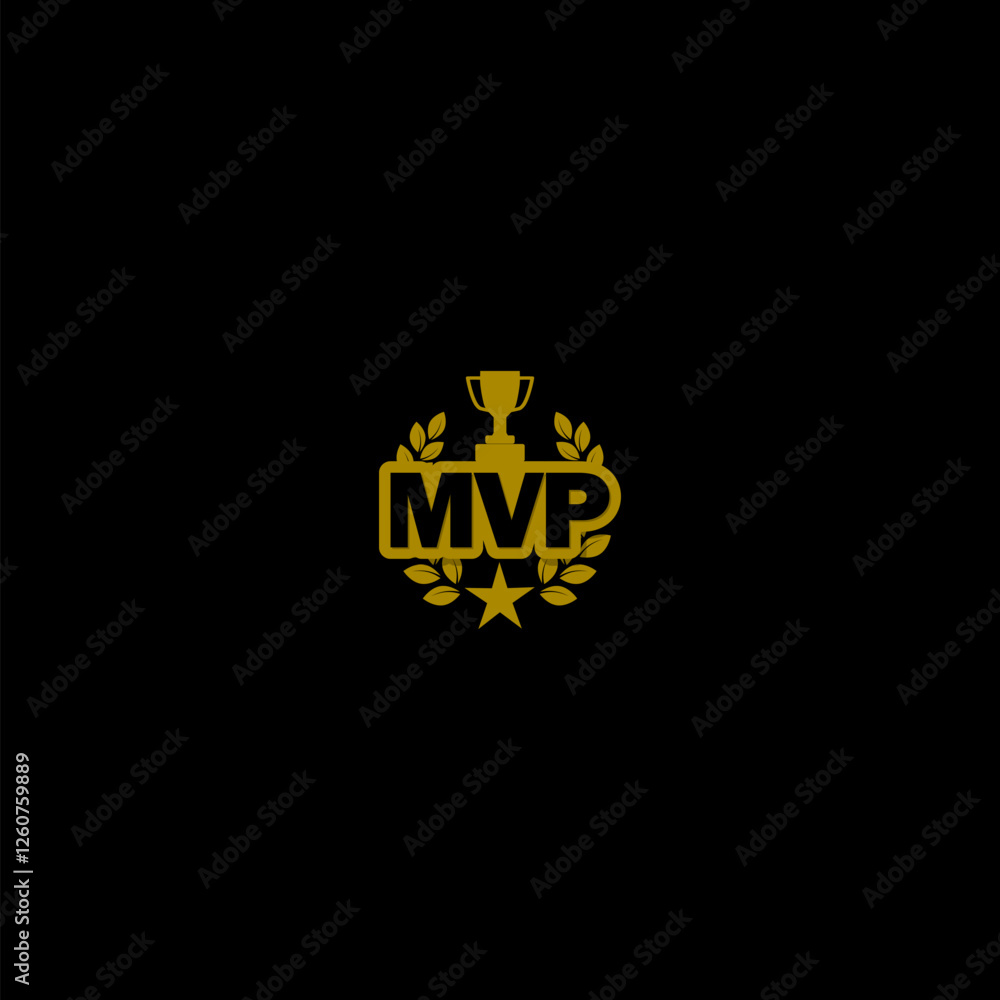 Poster mvp most valuable player icon isolated on dark background