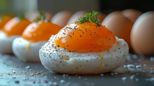 A perfectly cooked sunny-side-up egg with a runny yolk and black pepper seasoning