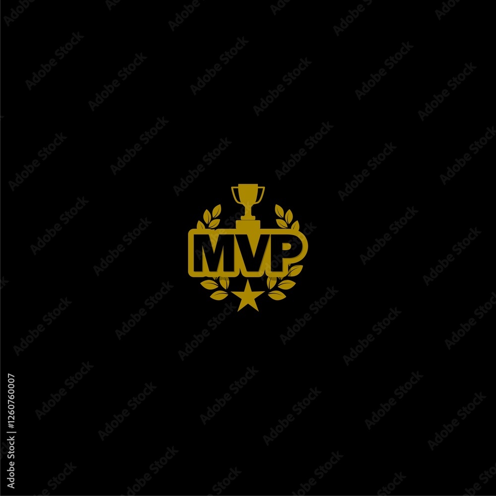 Poster mvp most valuable player icon isolated on dark background