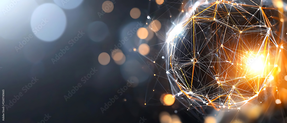 Aufkleber dynamic connectivity sphere abstract space digital art innovative technology close-up conceptual vis