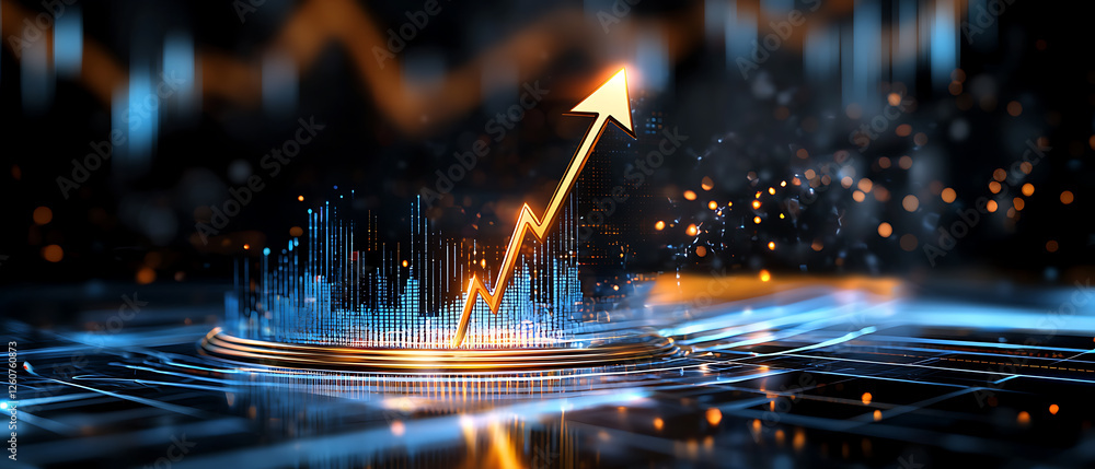 Poster analyzing business growth trends digital environment infographic data visualization technology insig