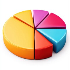 Obraz premium Colorful pie chart on a white background.
