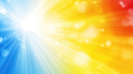 Obraz premium Vibrant Spectrum: Radiant Blue, Yellow, and Red Light Burst with Lens Flares