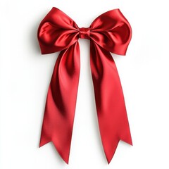 Red satin bow tied elegantly for decoration.