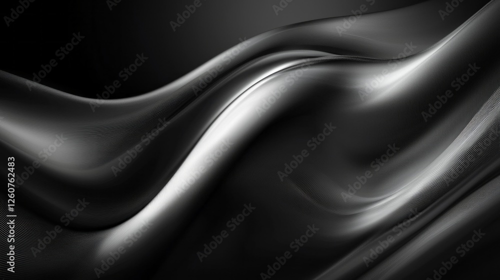 Poster soft waves of dark gray and black fabric create a mesmerizing dance of light and shadow. the smooth 