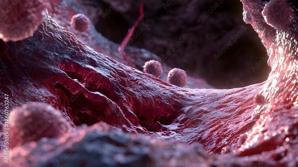 Poster a high magnification close up view of a detailed cellular structure showcasing the intricate pattern