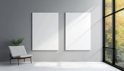Minimalist Poster Mockup Set Modern Interior Design