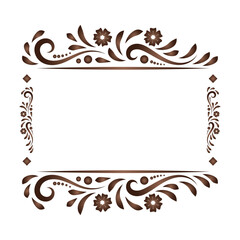 Elegant Floral Ornament Border Frame | Decorative Vintage Floral Design 
