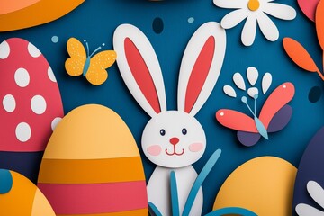 Easter Celebration Art Craft Studio Colorful Paper Decorations Playful Environment Creative Perspective