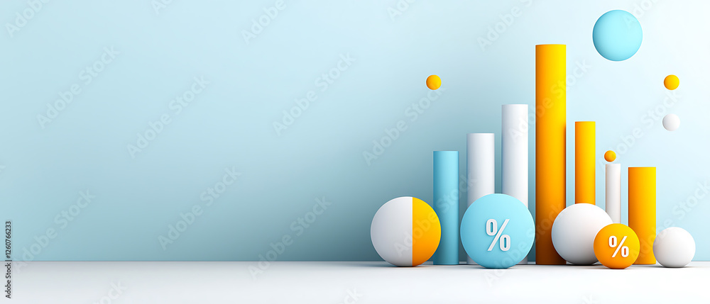 Aufkleber business growth metrics visualization office space infographic design modern environment eye-level v
