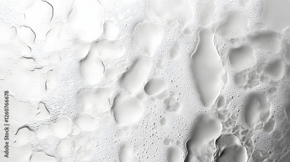 Poster Close-up view of water droplets on a surface, creating an abstract texture. Monochromatic palette with delicate details. Macro Texture Backgrounds. Abstract Water Droplets Texture