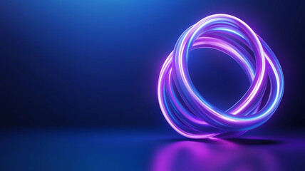 pulsating orb of radiant purple neon glows against dark background