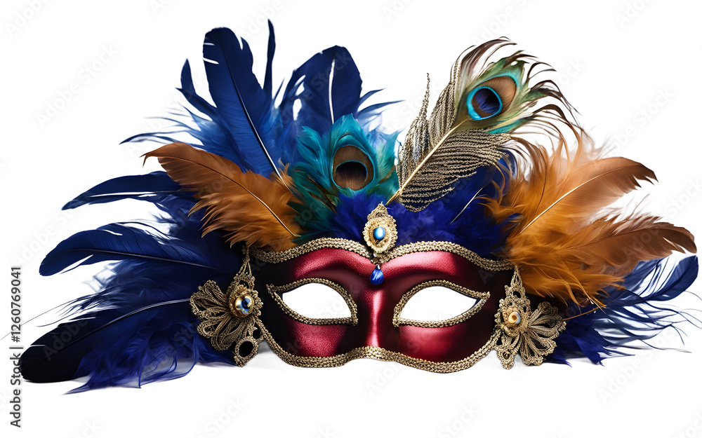 Aufkleber A fun party mask with glitter and sequins, isolated on a empty plain background