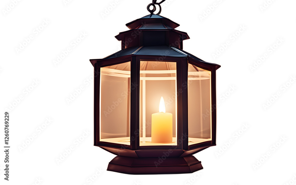 Poster a glowing party lantern in a paper globe shape, isolated on a empty plain background
