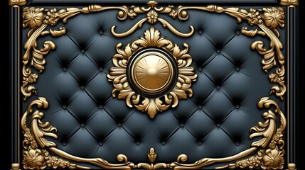 Elegant Black Upholstery With Gilded Rococo Frame