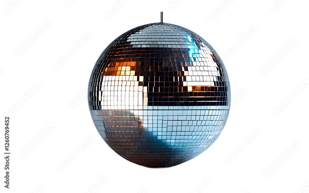 Aufkleber a large disco ball reflecting light, isolated on a empty plain background