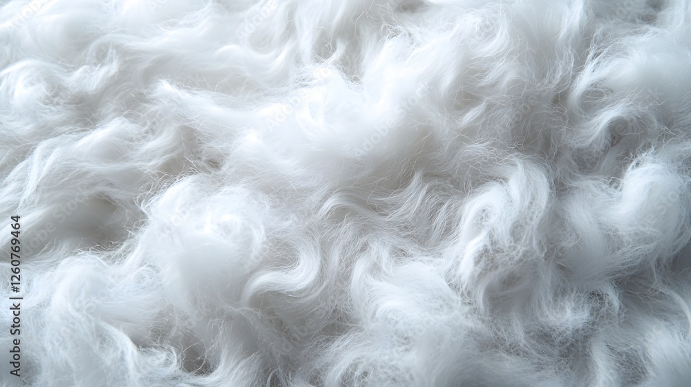 Aufkleber Close-up shot of soft, white, fluffy fibers. The texture is abstract and evokes feelings of calmness. Macro Texture Backgrounds Fluffy Surface Texture. Abstract White Fluffy Texture: