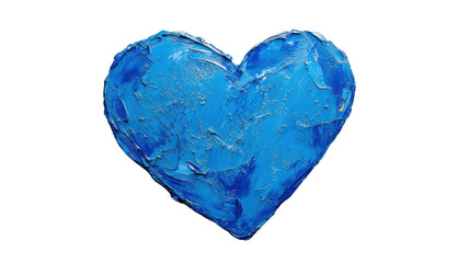 Fototapeta premium Vibrant blue heart painted on transparent background