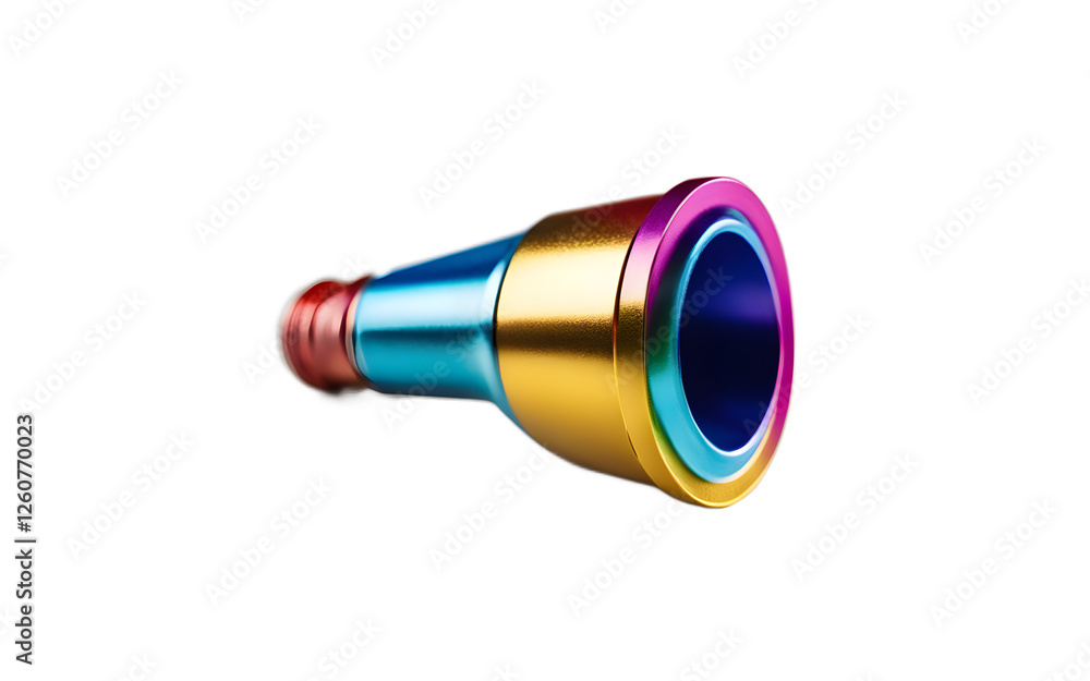 Poster A party whistle with a colorful tip, isolated on a empty plain background