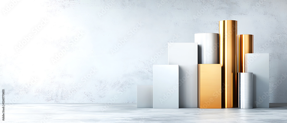 Poster modern architectural design showcase urban studio display of geometric forms minimalist environment 