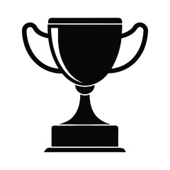 Winner trophy vector silhouette isolated on white