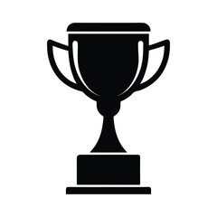 Winner trophy vector silhouette isolated on white