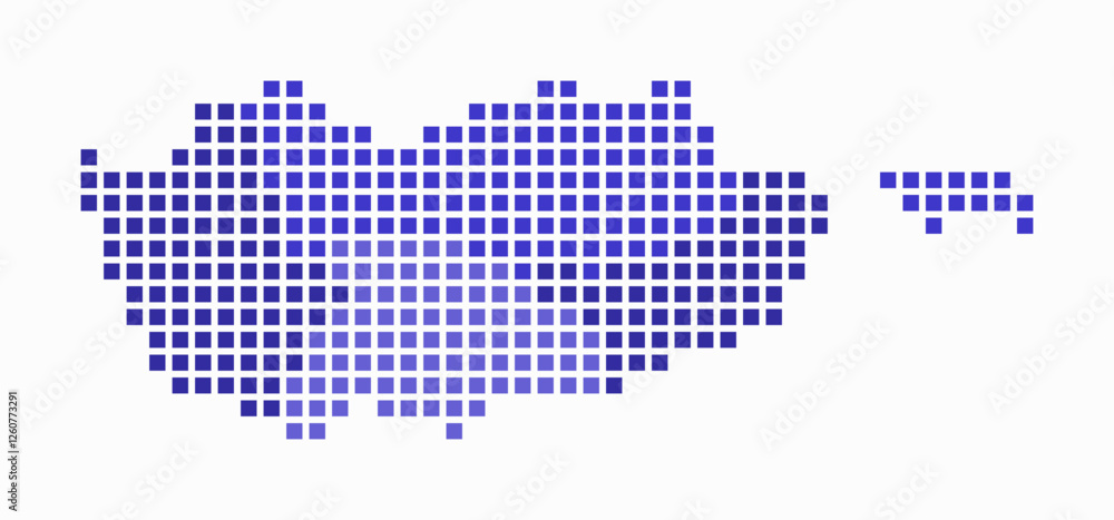 Poster cyprus dotted map. digital style map of the country on white background. cyprus shape with square do