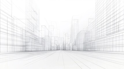 Abstract City Street Drawing