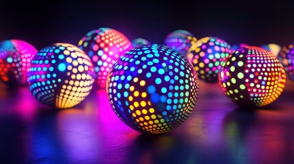 Abstract glowing colorful spheres
