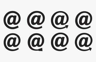 At Symbol Icon Set. Email Address At Sign Icons. At The Rate Of Icon. At Symbol Variations. Email At Symbol Silhouettes Pack.