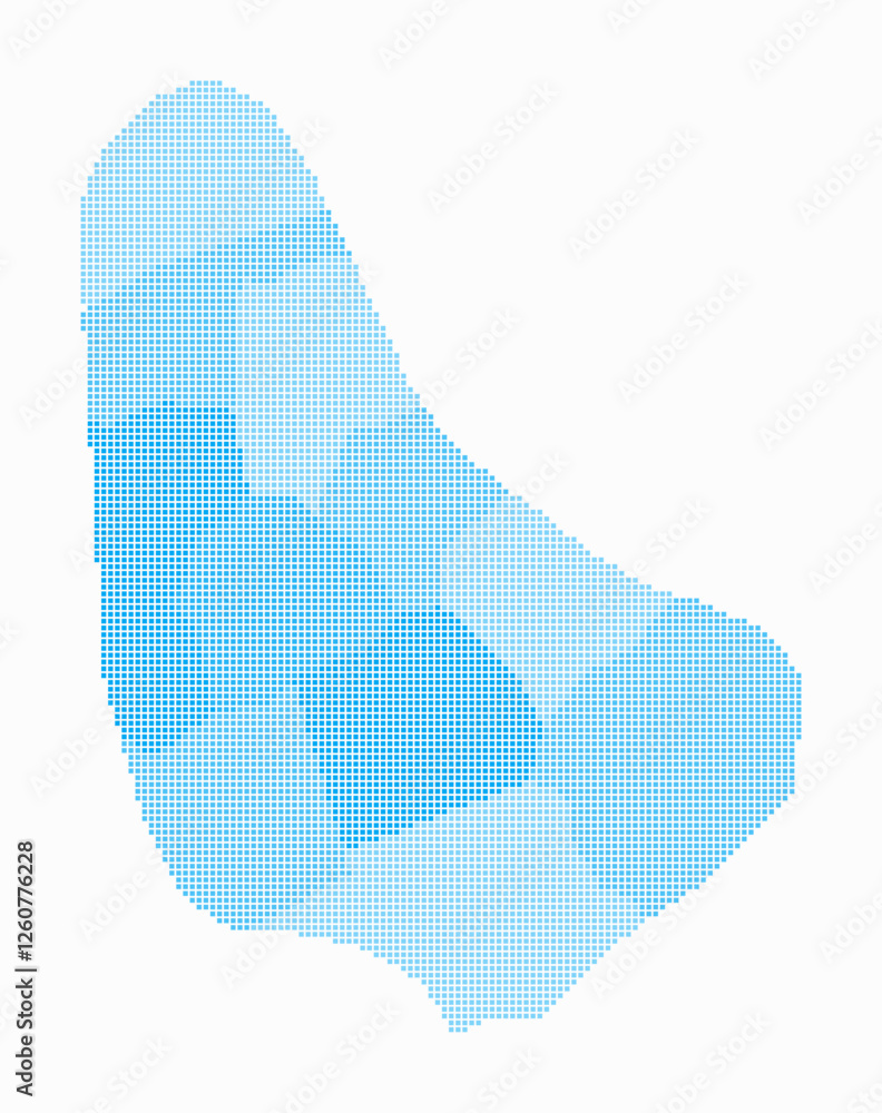 Poster barbados dotted map. digital style map of the country on white background. barbados shape with squar