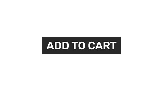 Add to cart button animation with Mouse Click, transparent background.