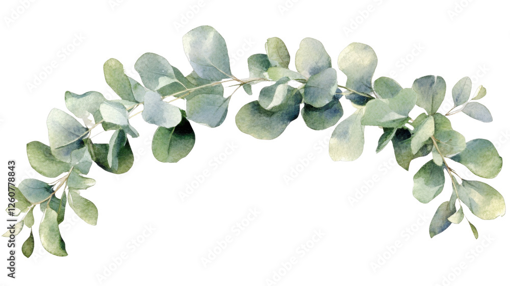 Poster eucalyptus branch with transparent background design