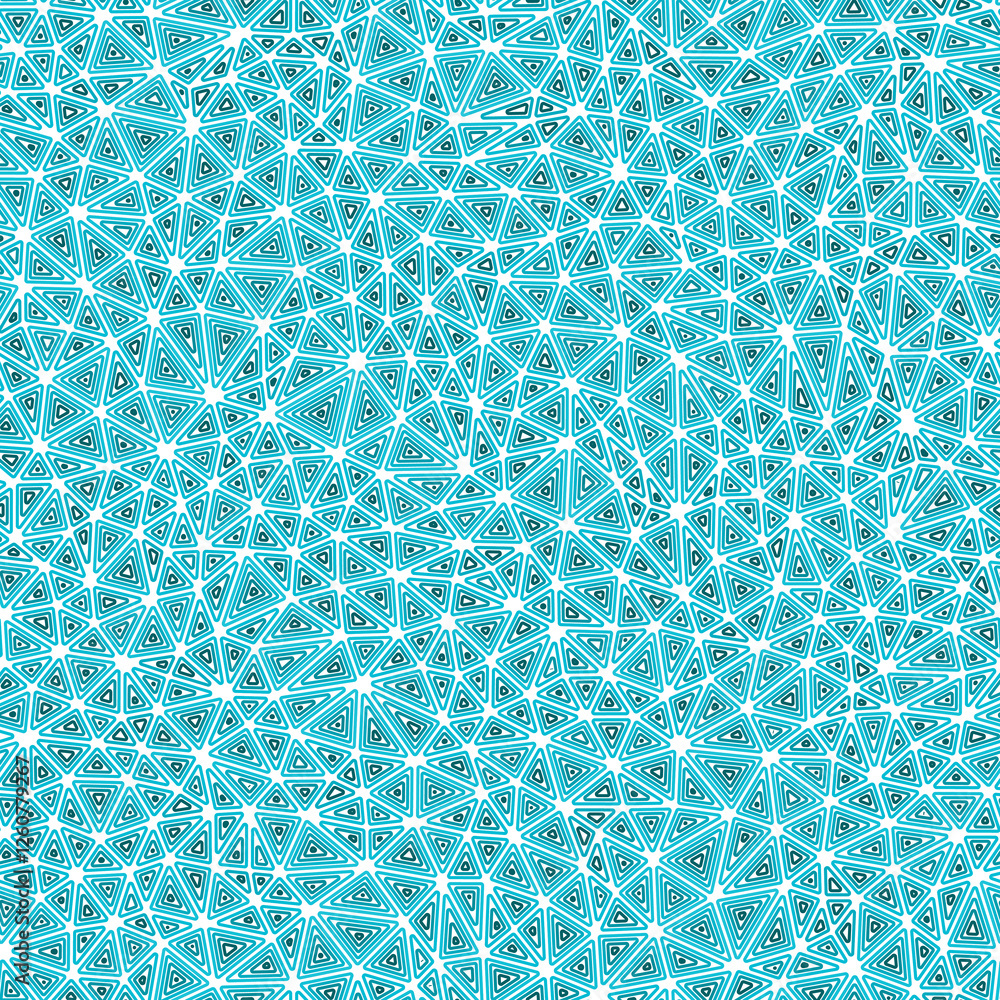 Poster minimalistic triangles background. small shape size. multiple repeated inner triangles. single color