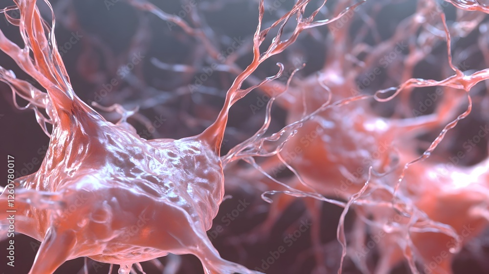Aufkleber captivating abstract image showcasing intricate branching cellular structures pulsing with dynamic e