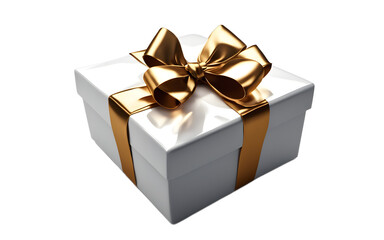 Obraz premium A wrapped gift box with a shiny bow, isolated on a empty plain background