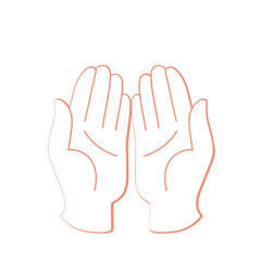 Ramadan illustration with open praying hands. svg icon
