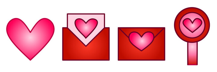 sweet love icon sheet vector simple design element/ valentines element vector