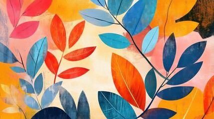 Colorful autumn leaves abstract background