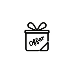 Special offer icon depicting a gift box on a transparent background