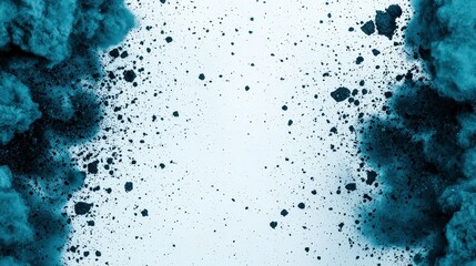 Obraz premium Abstract dark blue powder explosion dramatic, intense, dynamic splash artistic background