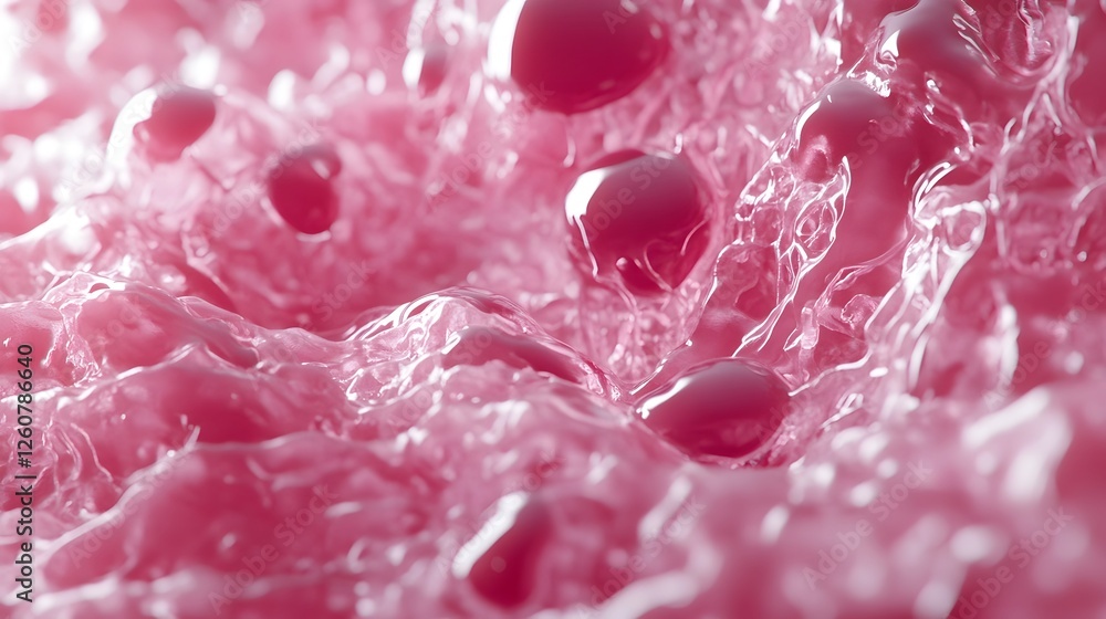 Aufkleber captivating close up macro photograph showcasing a vibrant pink and translucent texture of frozen bu