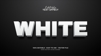 White 3d editable text effect template