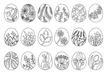 Floral Easter Egg Coloring Page Designs