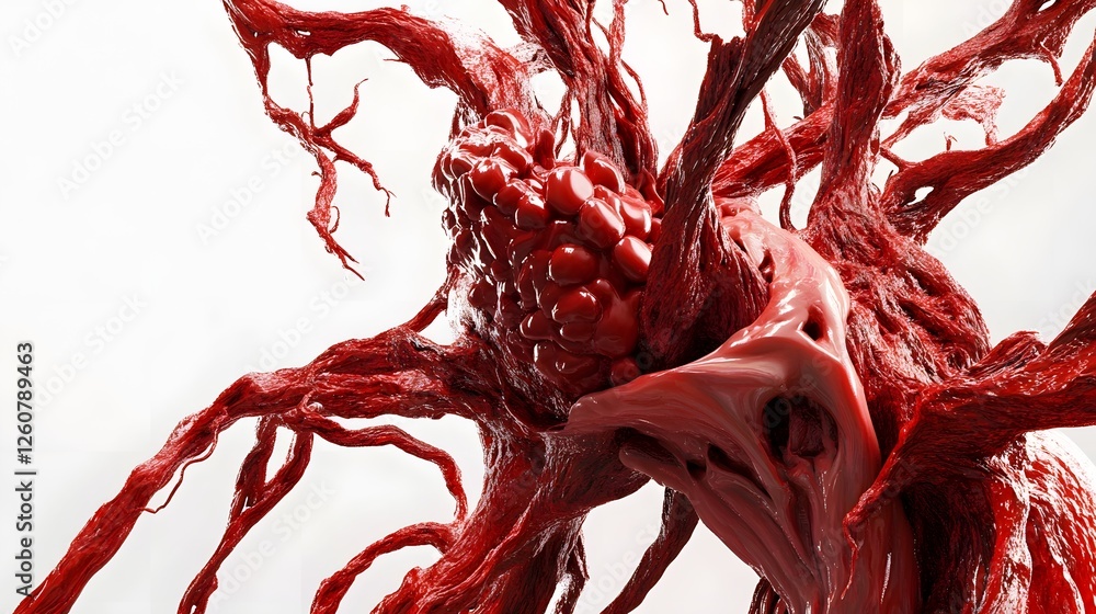 Poster captivating crimson currents a stunning digital artwork that showcases the mesmerizing movement and 