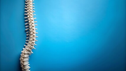 Obraz premium Spine Model on Blue Background: An Image Resource for Business