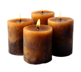 Candle lighting ceremony home decorative warm isolated on transparent background, png